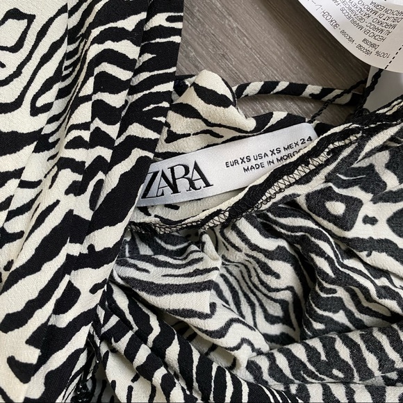 Zara Printed Dress with Draping - Picture 11 of 11